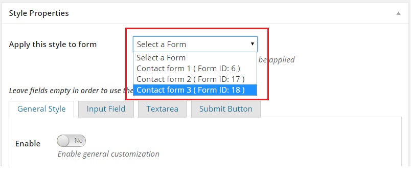 Contact Form 7 - Style Customizer