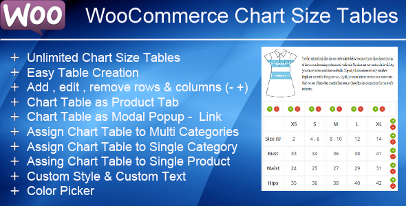 Woocommerce Size Chart